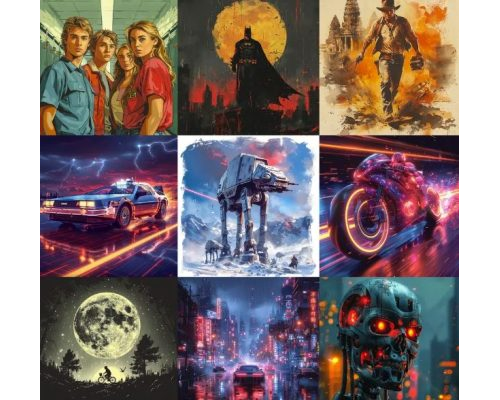 Prompt Retro 80s Movie Tshirt Designs