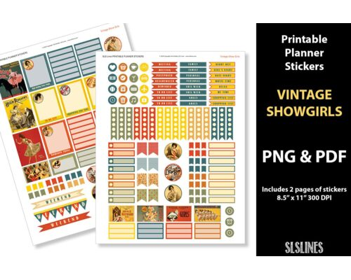 Printable Planner Stickers – Vintage Showgirls