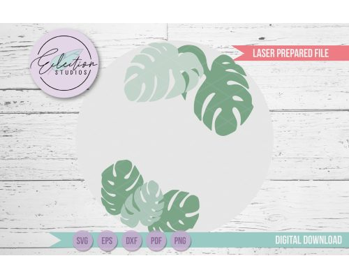 Tips Jual Hand Drawn Monstera Leave Round Laser Cut Kit di Luar Negeri