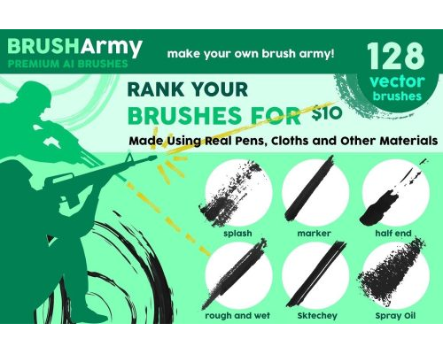 Tips Jual Brusharmy 128 Illustrator Brushes di Luar Negeri