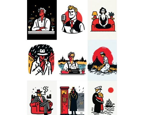 Prompt Vintage Character Illustrations