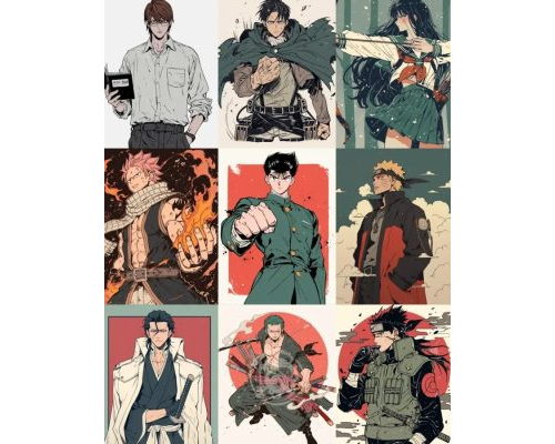 Prompt Muted Color Anime T Shirt Designs