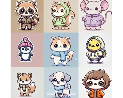 Prompt Cute Dressed Animal Cartoons
