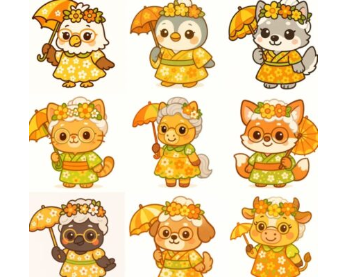 Prompt Summer Festival Grandmas Kawaii Art