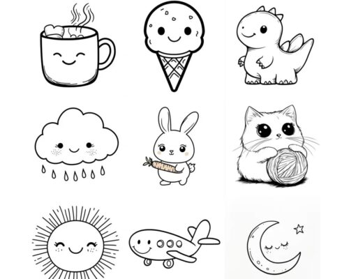 Prompt Simple Line Drawings Coloring Free