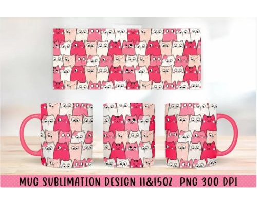 Tips Jual Valentine Pink Cats Mug Wrap Design di Luar Negeri