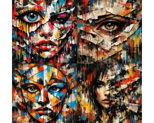 Prompt Abstract Urban Face Art Generator