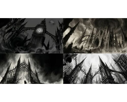 Prompt Gothic Obsidian Ink Illustrations