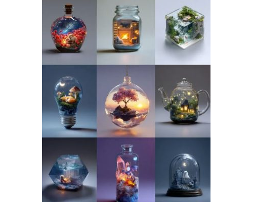 Prompt Enchanted Worlds Terrarium Diorama Art