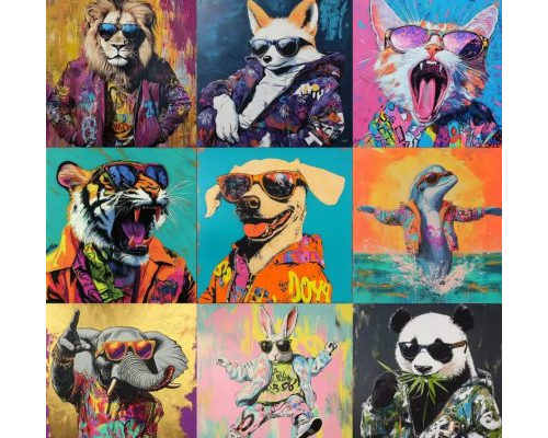 Promp Pop Art Animals With Graffiti Style