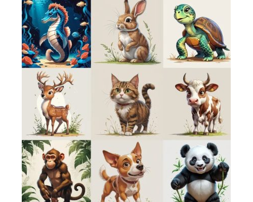 Prompt Cute Cartoon Animals