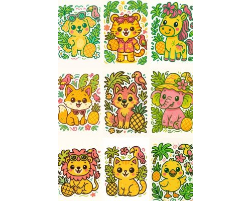 Prompt Tropical Kawaii Doodle Summer Art