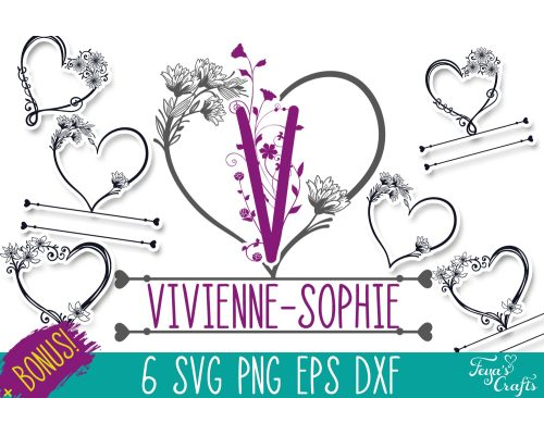 Tips Jual Heart Monogram Pack Baby SVG di Luar Negeri