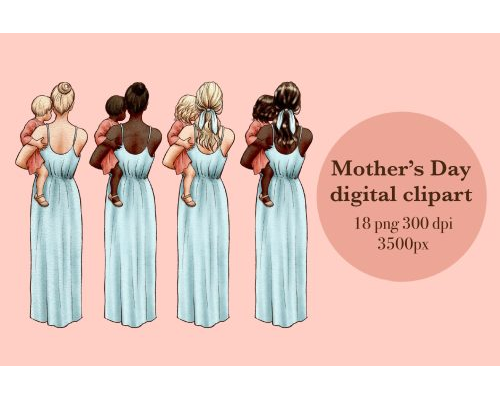 Tips Jual Mothers Day – Mom and Daughter Clip Art Designs di Luar Negeri