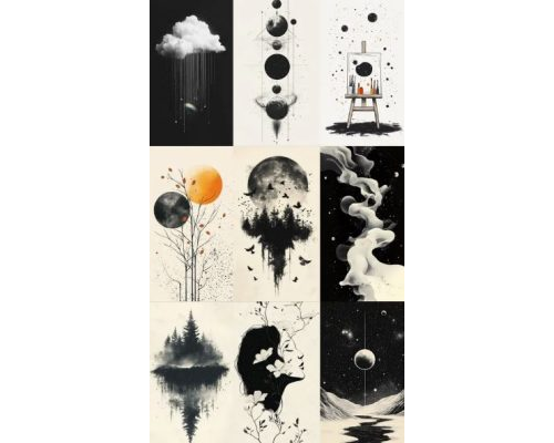 Prompt Minimalist Monochrome Posters