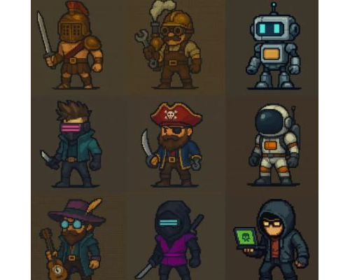 Prompt Pixel RPG Characters