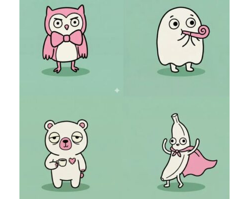 Prompt Free Naive Doodle Line Art Characters