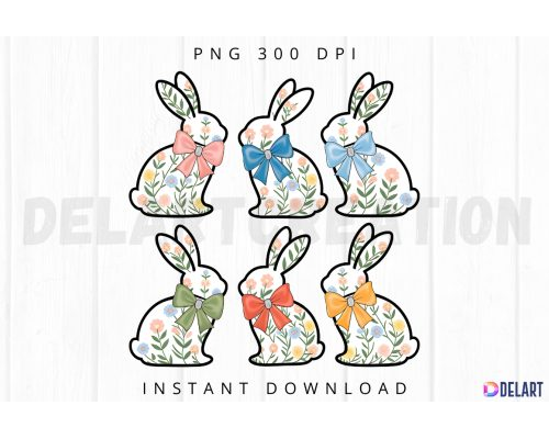 Tips Jual Coquette Easter Bunny Floral Sublimation PNG di Luar Negri
