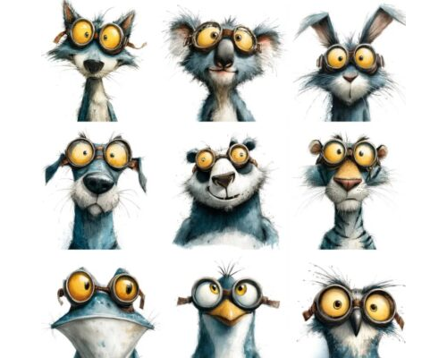 Prompt Artistic Watercolour Animals In Goggles