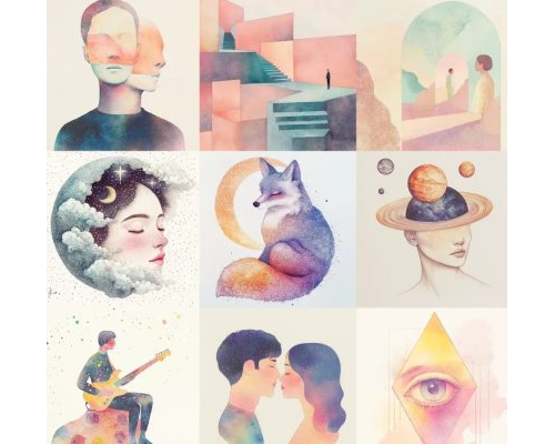 Prompt Dotty Pastel Illustrations